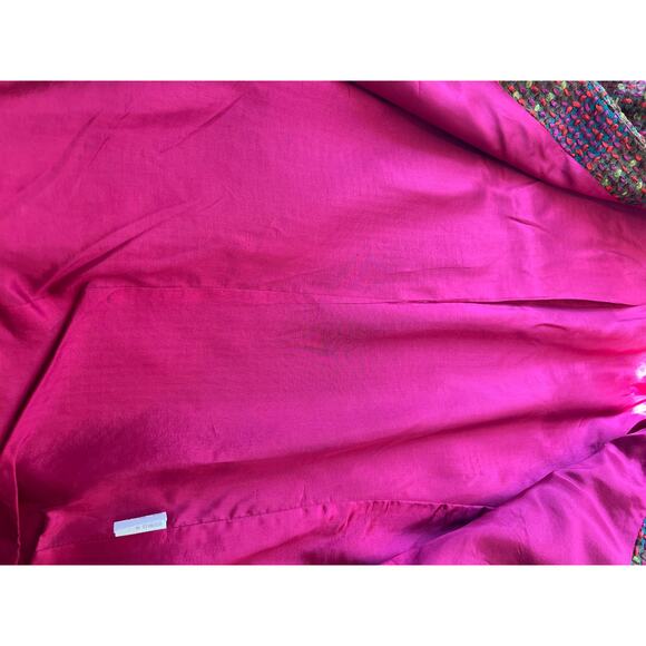 VTG Glimor Tweed Skirt Set Fuchsia Green Double Breasted & Pencil Skirt Sz 12 SG - Picture 8 of 15